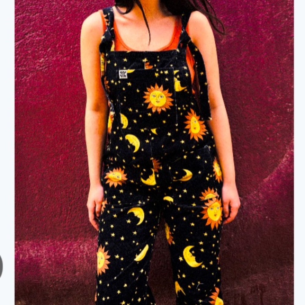 NWT Lucy & Yak Dungarees Orion Celestial Sun and Moon Patterned Overalls 🌜✨🌟🌞